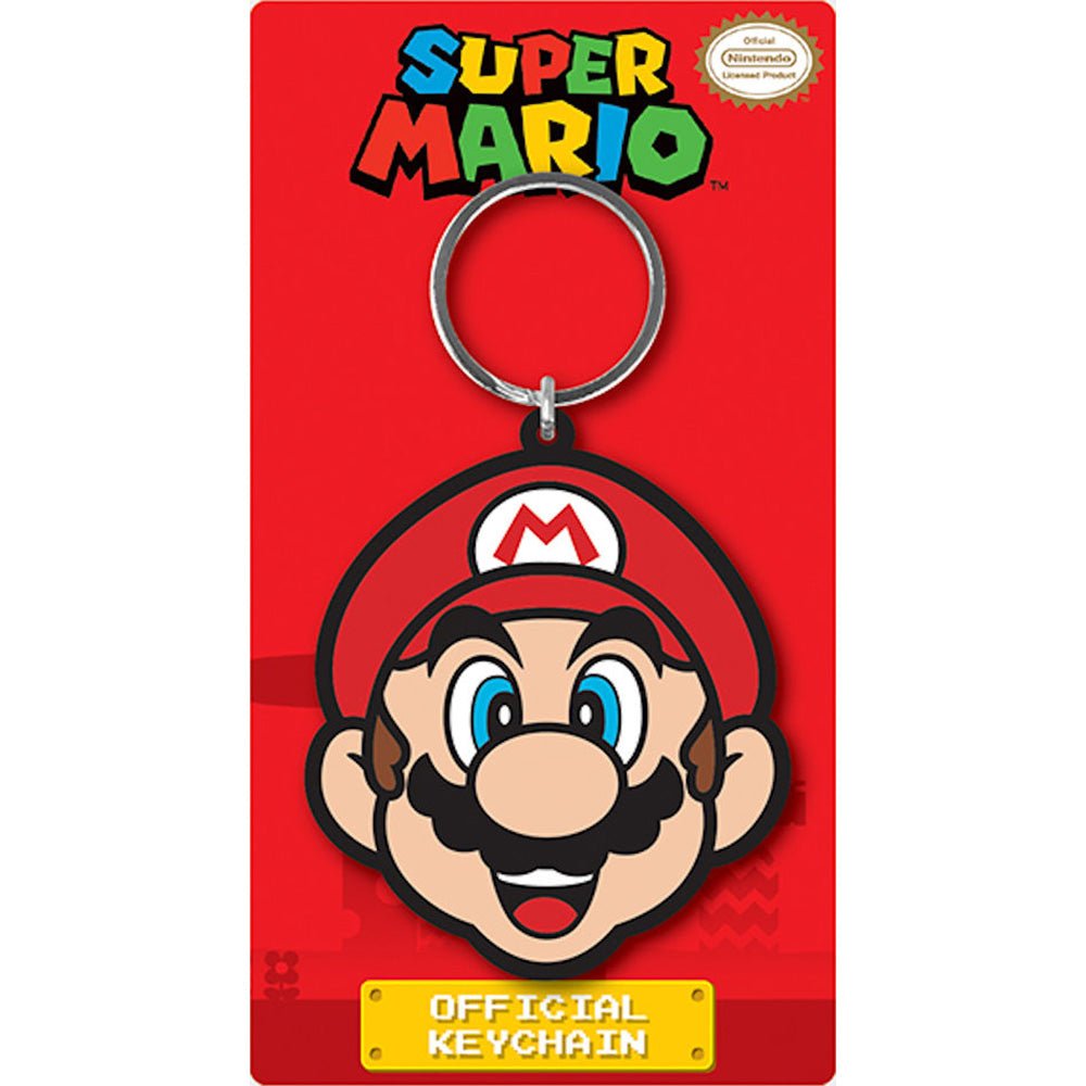 SUPER MARIO スーパーマリオ (40周年 ) - Mario / ラバー・キーリング / キーホルダー - PGS